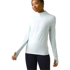 NEW PRANA Large Ice Flow Half Zip Pullover Top Eco Frost