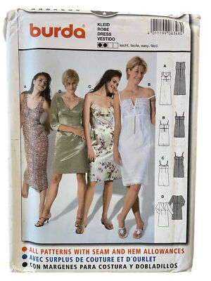 Burda Sewing Pattern 8348 Dress Kleid Robe Close Fitting Misses Size 8-20