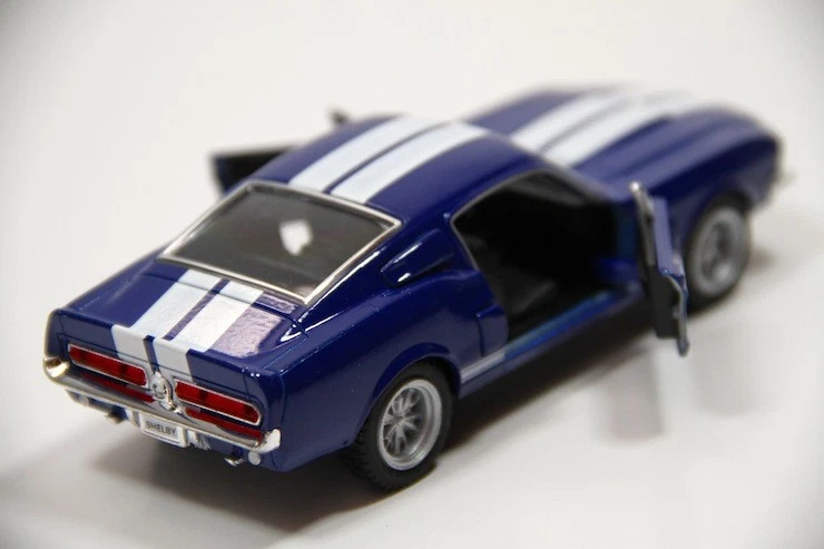 New Kinsmart 5" 1967 Shelby GT-500 Ford Mustang Diecast Model Toy Car 1:38 Blue - Image 4 of 4
