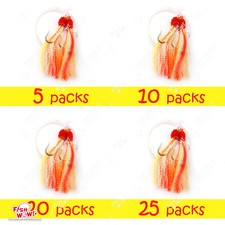 5/0 Fishing Shrimp Fly Rigs Rockfish Rig Ling Cod Yellow Red Krystal Flash New