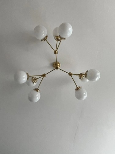 9 Light Globe Mid Century Brass Sputnik chandelier light Fixture