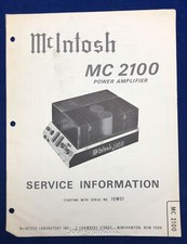 Original McIntosh MC2100 / Service Information Manual 3
