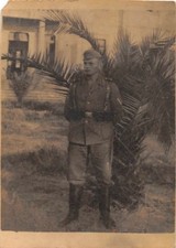Genuine Photo Wehrmacht Soldier in Uniform Arm Badge in Memory of Greece