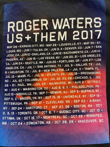 Roger Waters Us Them Shirt Adult Large Black 2017 Tour Band Pink Floyd Mens - Picture 6 of 10
