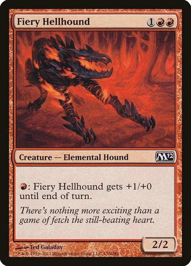 FIERY HELLHOUND X 4 N/M- MAGIC 2012 MAGIC THE GATHERING
