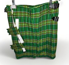 Scottish Design Tartans Mens Size 36 Kilt Green Plaid
