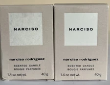 Narciso Rodriguez 1.4 oz / 40g Scented Candle In Glass Bougie Parfumee Lot Of 2