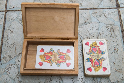 2x altes Skat Kartenspiel in Holzschatulle Rarität Altenburg DDR - Bild 2 von 2