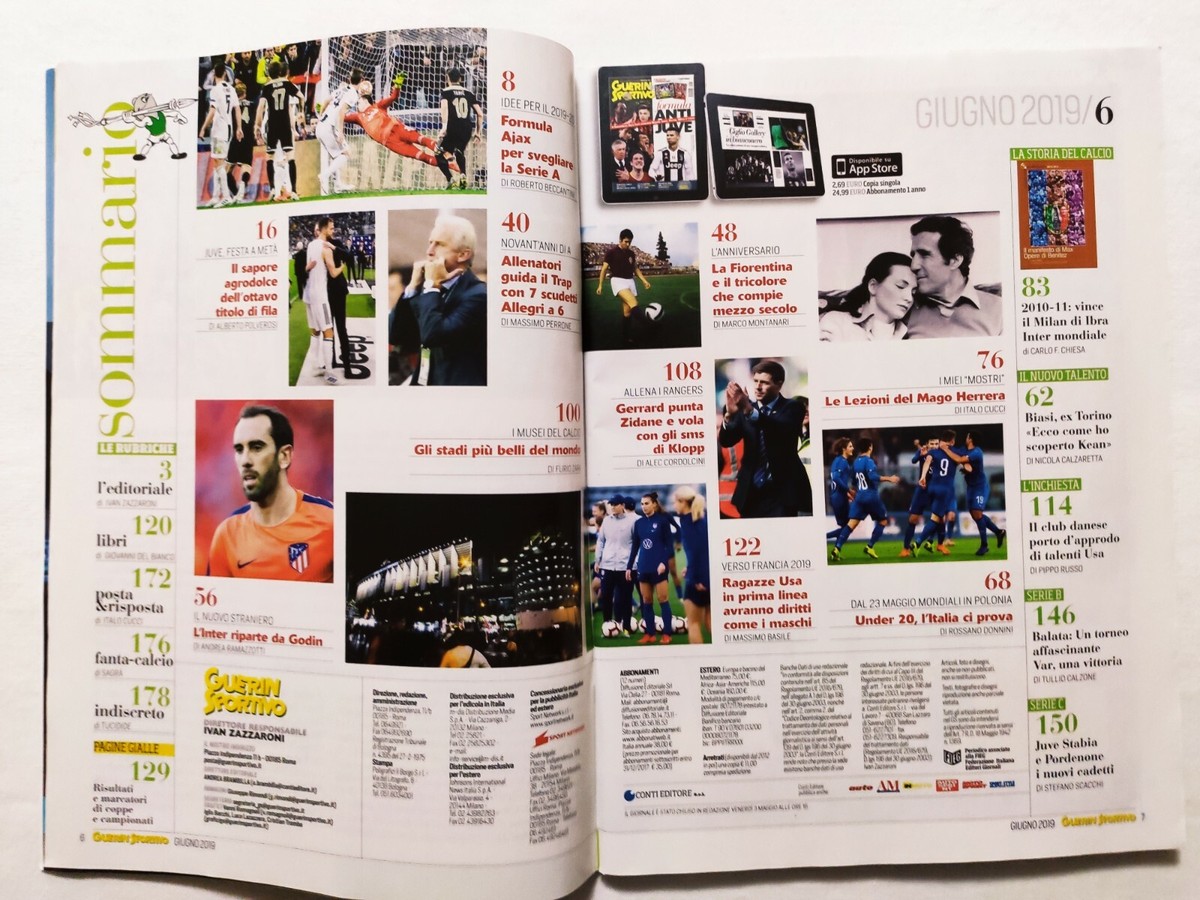 Revue Guerin Sportivo N°6 2019 - Juventus, Ajax, Inter, Gerrard - Poster Juventus