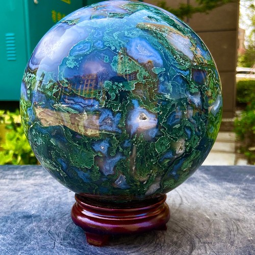 14.21LB Natural Water Grass Agate Crystal Ball Quartz Energy Ball - 第 5/14 張圖片