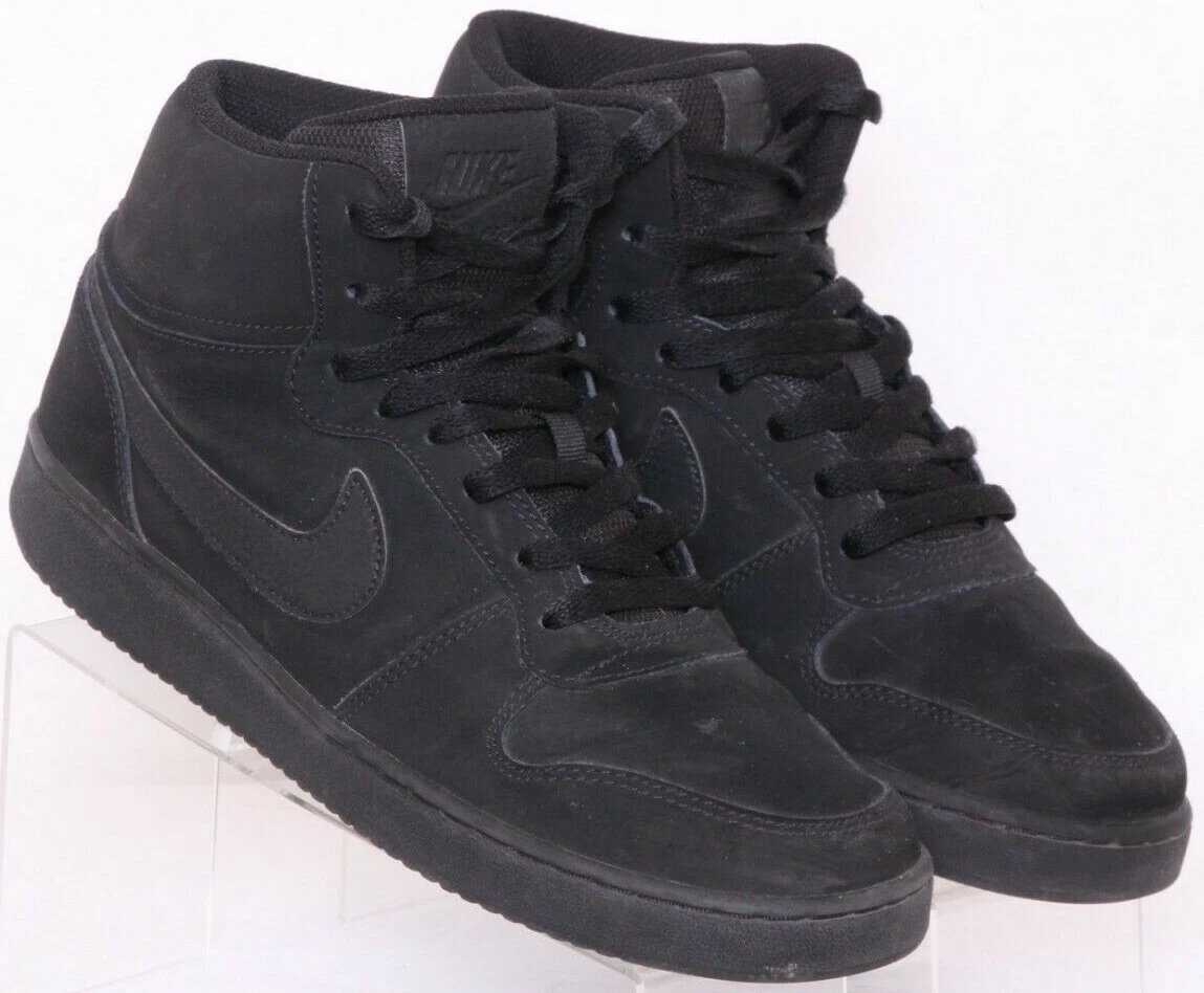 Black nike high clearance top shoes leather