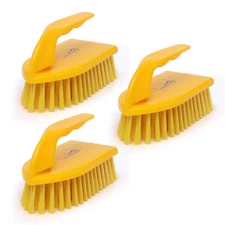 KLEEN HANDLER Scrub Brush for Home & Commercial Cleaning, Yellow, Pack of 3
