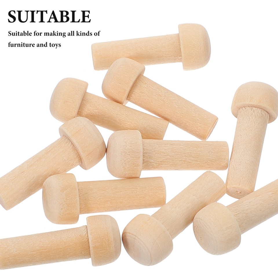 30 pcs Wooden Axle Peg Mini Wooden Toy Accessory Unfinished Wood Pegs