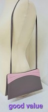 Jacques Very Womens Crossbody Bag Small Size Cappuccino & Pale Pink Faux Leather