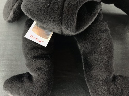 TY Beanie Babies "THE END" Black Y2K Millennium Teddy Bear RETIRED! RARE TAG! - Picture 11 of 12