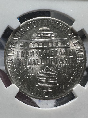 1946 BT Washington Silver Commerative NGC 66 Lot 823 - Picture 6 of 7