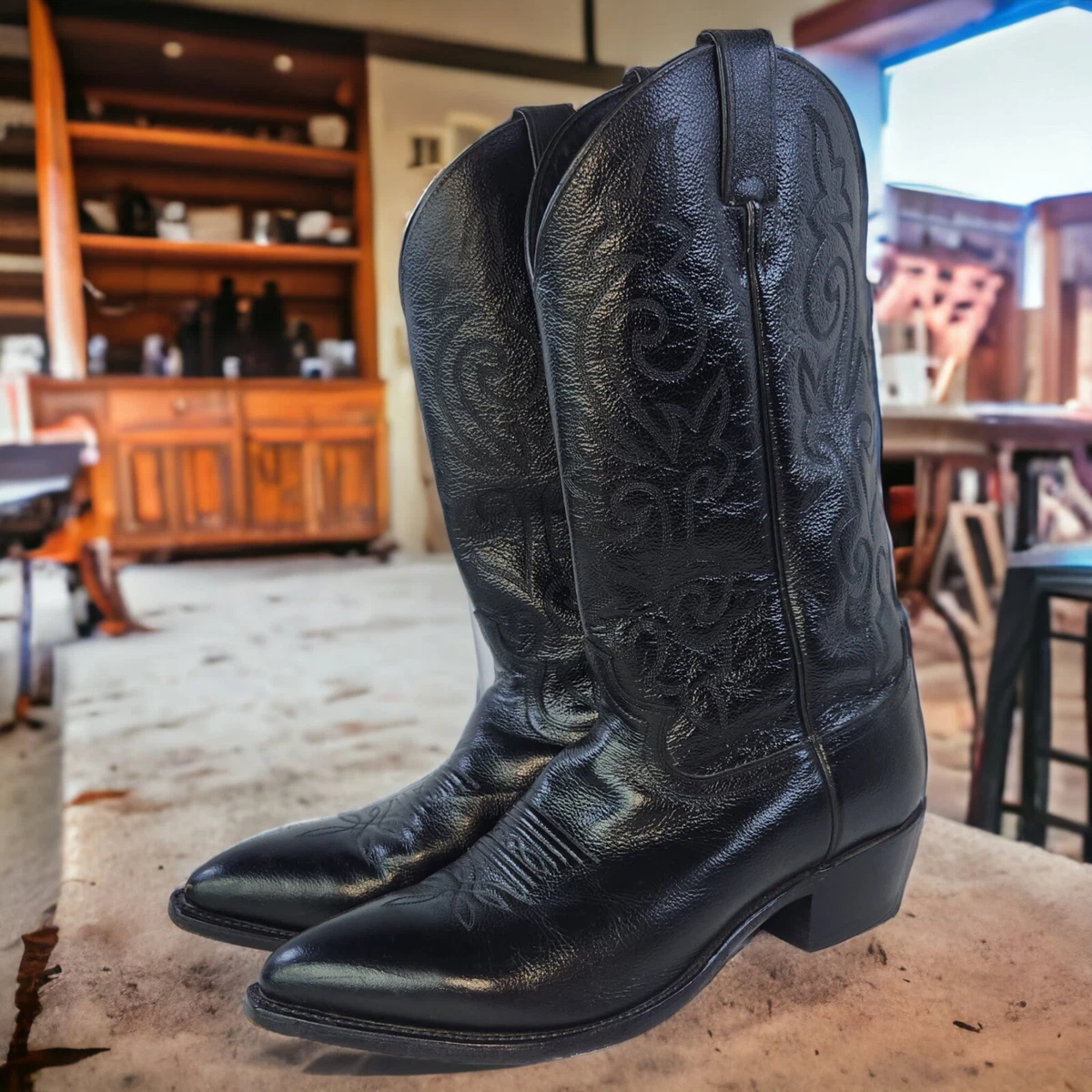 Black justin boots deals