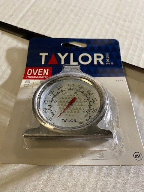 Taylor Home Oven Thermometer Stainless Steel 3506 Hangs/Stands 100°F To 600°F