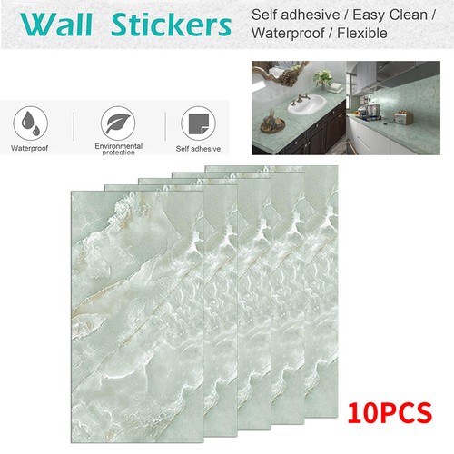 10 stk Marmor Wandaufkleber Selbstklebend Steinoptik Wandpaneele PVC Küche Bad - Bild 11 von 20