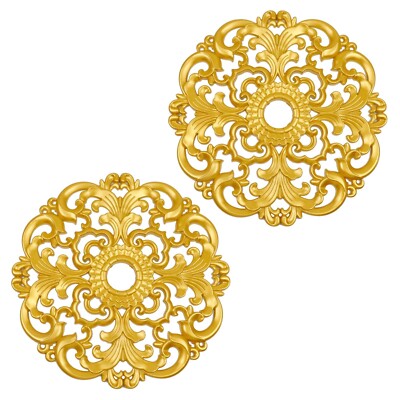 LC LICTOP Gold Ceiling Medallions 12 Inch Plastic European Gypsum Carved Styl...