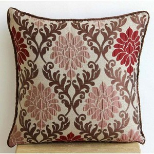 Damask Brown Euro Shams Covers Jacquard Weave 26x26 In Euro Pillow