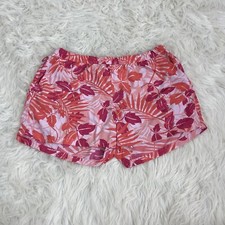LL Bean Womens Pink Floral Nylon Outdoor Hiking Casual Hybrid Shorts Size XL
