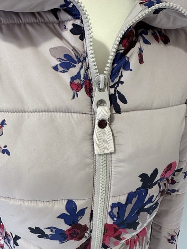 Joules Florian Lilac Pink Floral Quilted Puffer Padded Parka Coat Jacket 8 - Picture 10 of 18