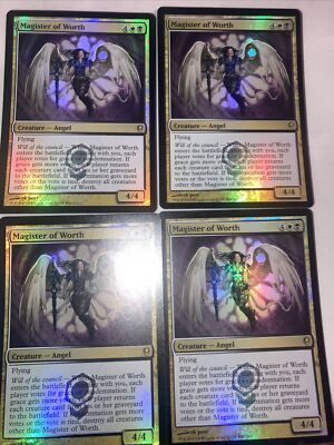 4x MAGISTER OF WORTH - FOIL MTG - CONSPIRACY - Launch Release Promo
