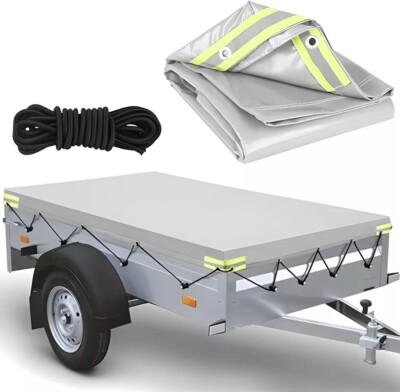 Anhänger Flachplane Abdeckplane für Stema PKW Hängerabdeckung mit Seil 114×208cm