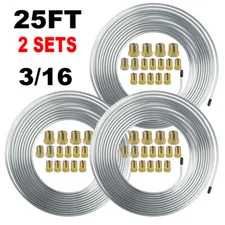 3× 25 ft 3/16 Steel Tube Roll Universal Performance Brake Line Kit with Fittings