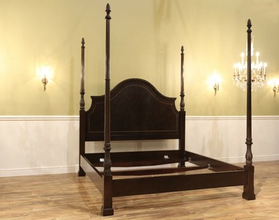 Four Poster King Bed Dark Wood Frame Designer Grade Four Poster King Bed Dark Wood, Wood 4 Poster King Size Bed