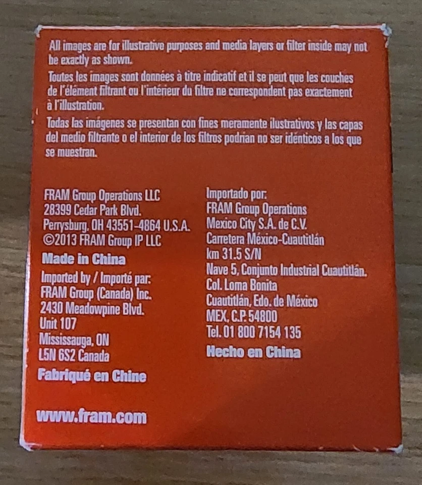 NUEVO - TG9641 - Filtro de aceite de motor protector resistente Ford Fusion 2006-2009 FRAM TG9641 Foto 3 de 4