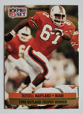 RUSSELL MARYLAND 1991 Pro Set Football Trophy Winner Rookie #32 Dallas Cowboys