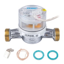 Kalt + Warmwasserzähler werksgeprüft  1 AG BL130mm Impulsausgang 0,5 L Zenner