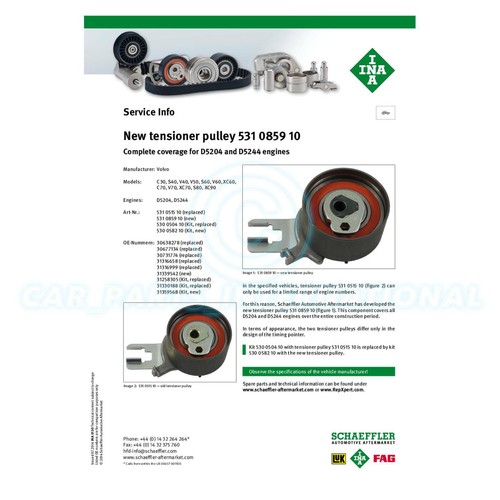 INA Pompe à Eau & Kit Courroie Distribution (Moteur,Cooling) - 530 0582 30 - - Picture 2 of 3