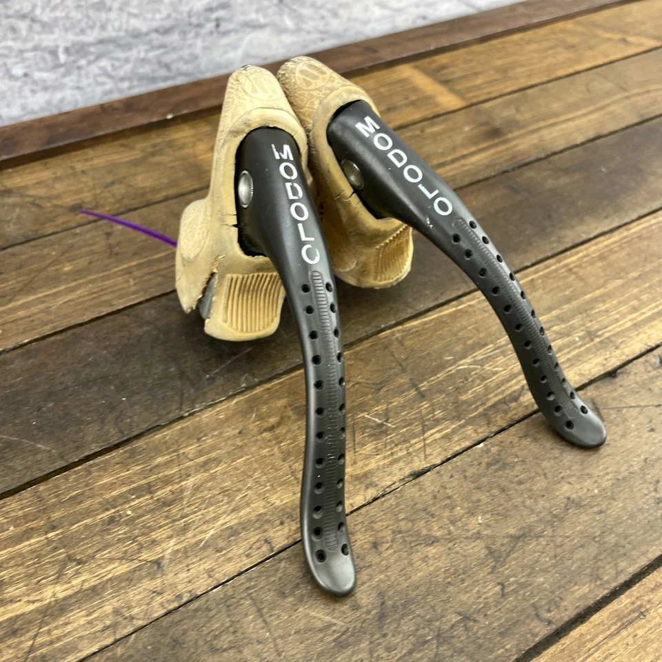 Vintage Modolo Brake Lever System Black Non Aero Drillium 1980s Eroica Ergo - Image 3 of 4
