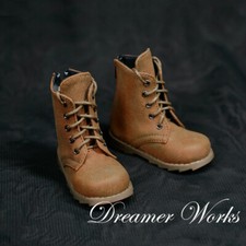 Short Boots Lace-up Pale Brown Shoes for 1/4 1/3 Uncle BJD Boy Doll DOD DZ LUTS