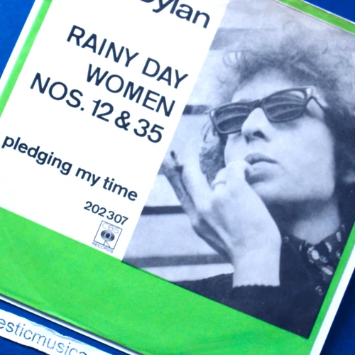 RARE COVER ORIGINAL 1966 BOB DYLAN RAINY DAY WOMEN 7" VINYL 45 DENMARK
