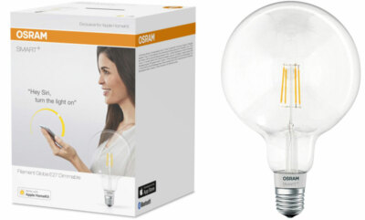 Osram Smart+ Filament Globe E27 5.5w Warm White Dimmable Apple Ios Smart Home