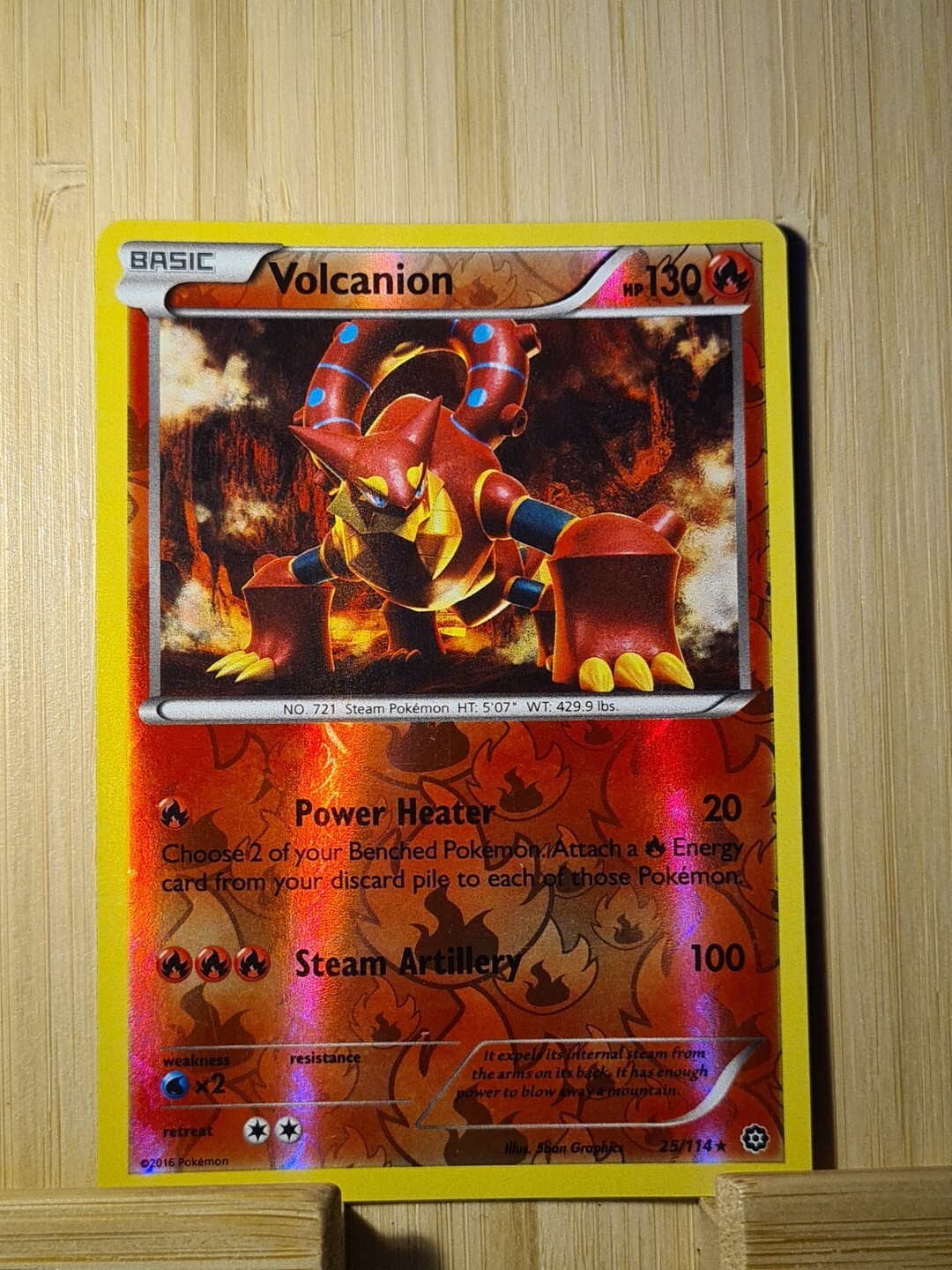POKEMON VOLCANION REVERSE HOLO XY STEAM SIEGE 25/114 LP