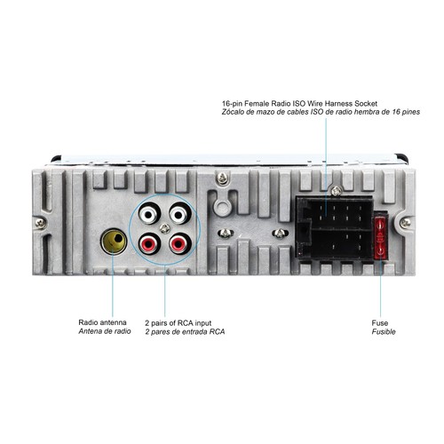 Receptor estéreo para automóvil SDX Audio AM FM y medios digitales con luces fluidas - Imagen 3 de 7
