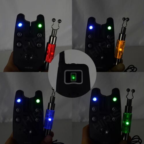 Wireless fishing bite alarm 1+4 set 4pcs illuminated swinger in EVA case fishing - Bild 2 von 17