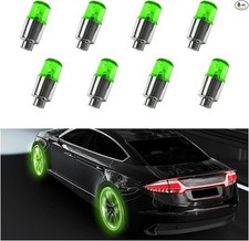 8 Pcs Led Tire Valve Stem Cap Lights Waterproof Motion Tyre Spok Color Green