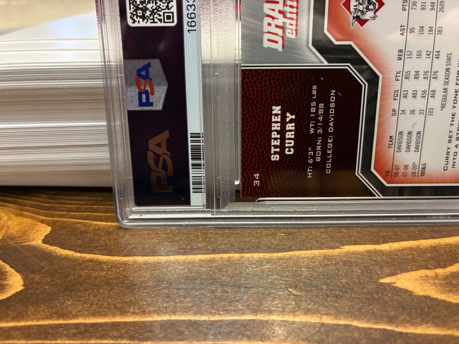 Psa 9 2009-10 Upper Deck Draft Edition - Stephen Curry #34 (RC) view 11