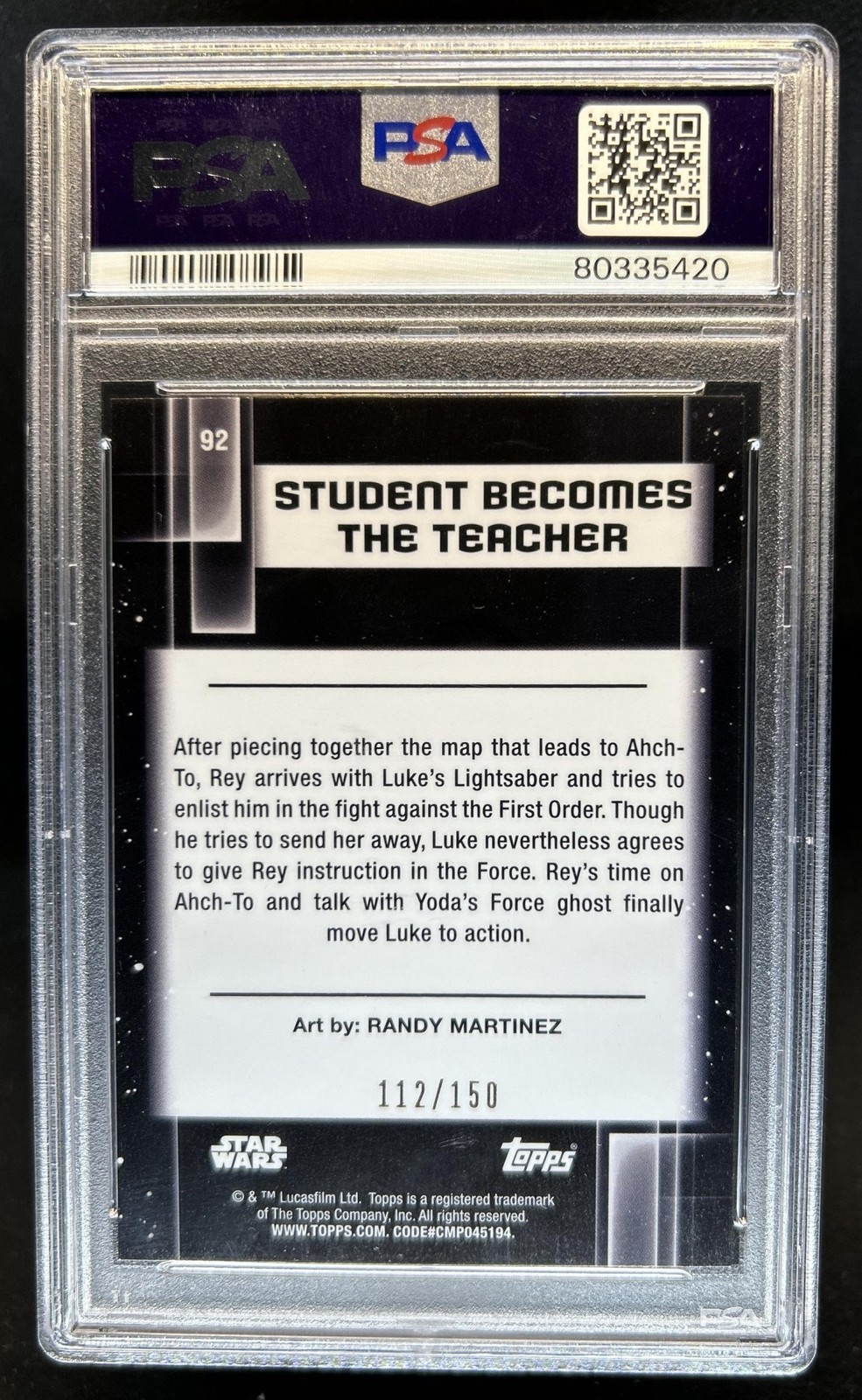2021 Topps Star Wars Galaxy Student Becomes the Teacher Atomic #/150 PSA 10 view 2