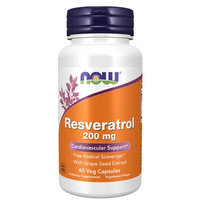 Natural Resveratrol 60 VCaps 200 Mg by Now Foods