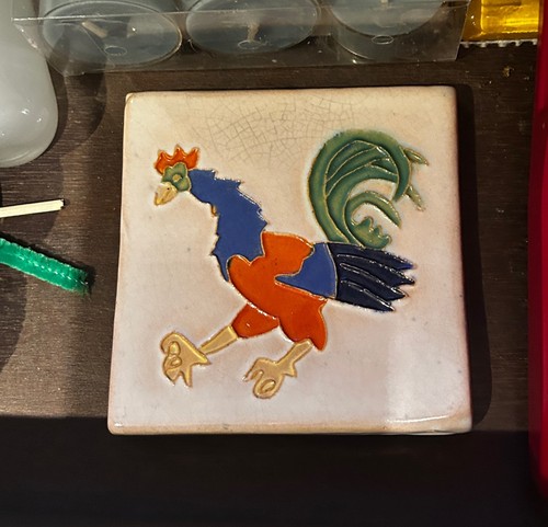 San Jose Mission Tile with Rooster San Antonio