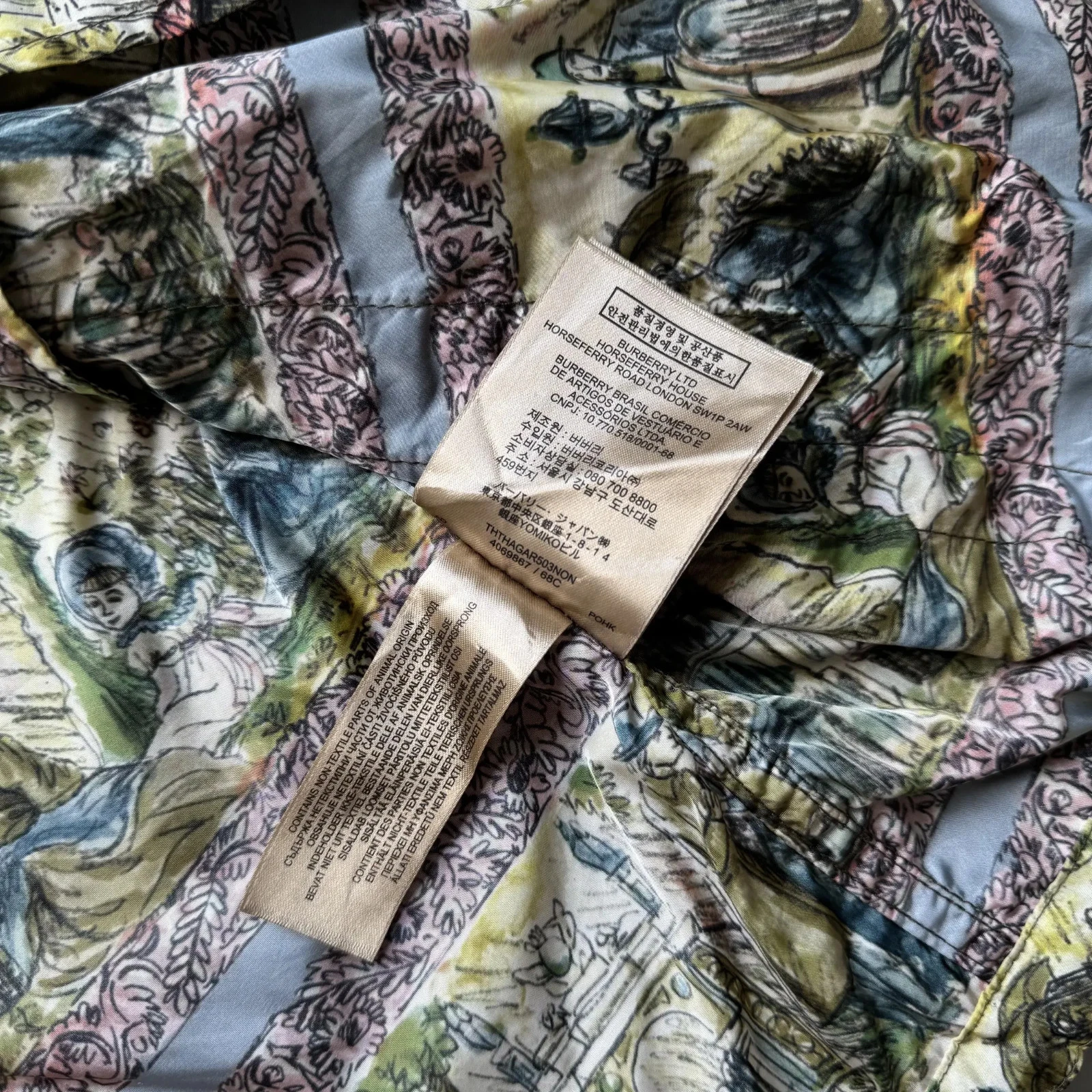 Burberry Illustrated Scene Print Nylon Jacket Size 52 - product detail image 10