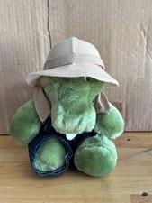 Vintage Dakin Fun Farm 8" Safari Crocodile Plush Stuffed Animal Toy Hat 1987