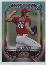 2021 Bowman Bowman Scouts Top 100 Aqua Refractor 43/125 Nick Lodolo #BTP-49 fm0